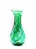 Hnd blown glass green vase